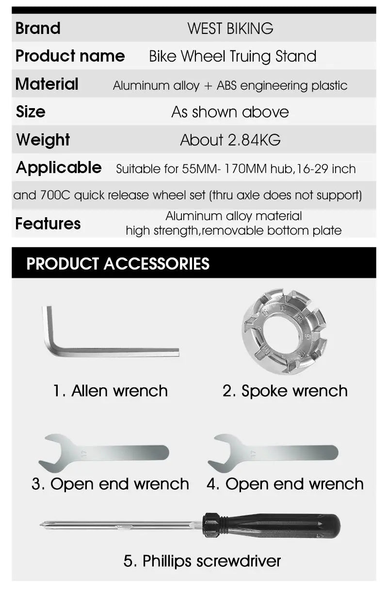 WEST BIKING Bicycle Wheel Truing Stand With Dial Indicator Gauge Tire Adjustment Rims Wheel Set MTB Road BMX Bike Repair Tools