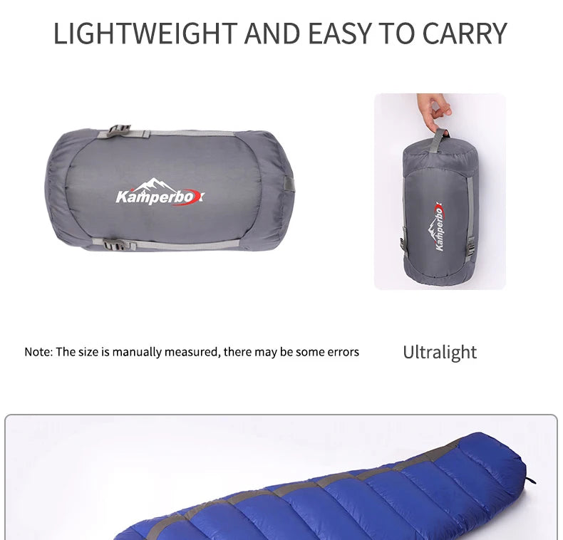 Kamperbox Sleeping Bag Winter Cold Down Sleeping Bag Camping Equipment Down Slippers Lightweight Sleeping Bag