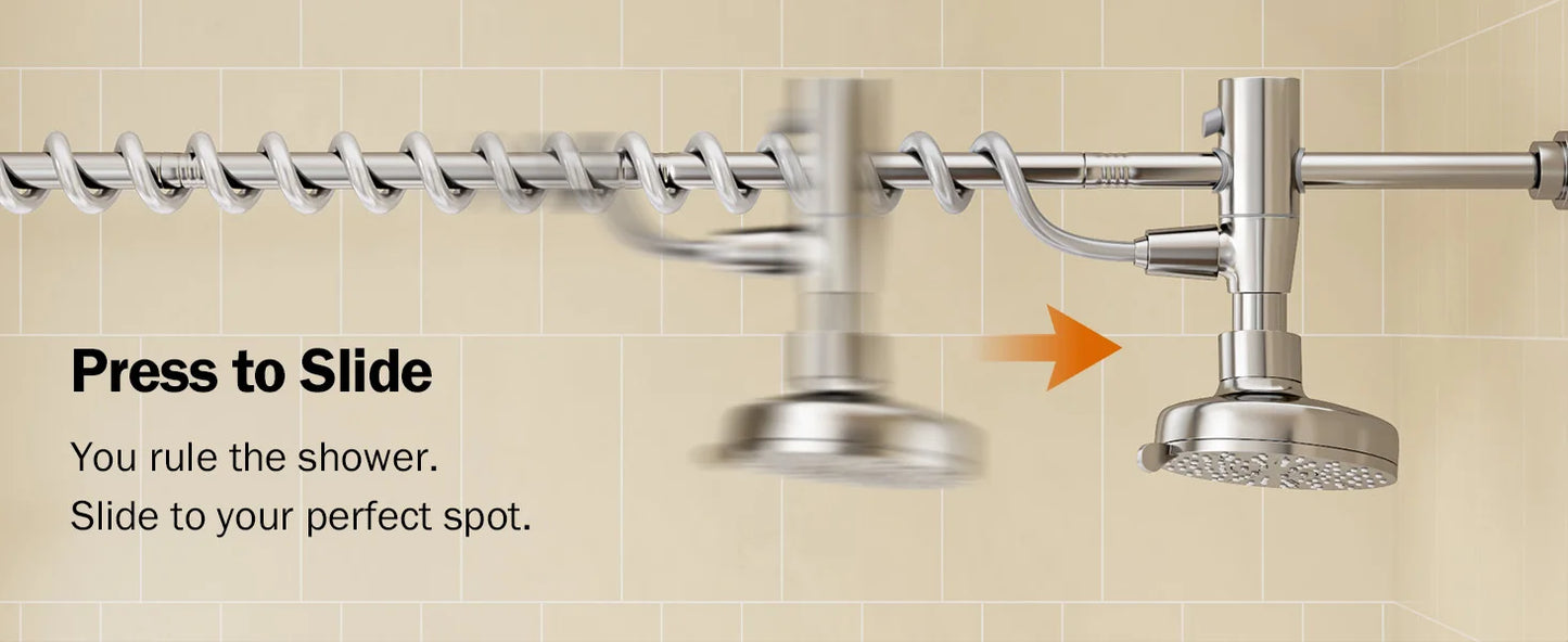 Tandem Shower Head For Couples, Dual Shower Head with Original Adjustable Slider, High Pressure Double Shower Head for Two