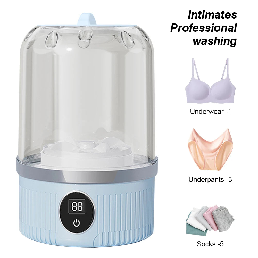 Cordless Small Washing Machine with Laundry Cup Automatic Laundry Cup Mini Special Washer for Travel Home and Dormitory
