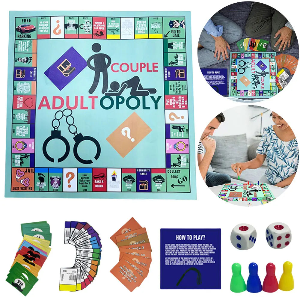 Adultopoly Board Game Couple Adult Opoly Board Game Portable Couple Game Entertainment Board Game Valentines Gifts for Him Her