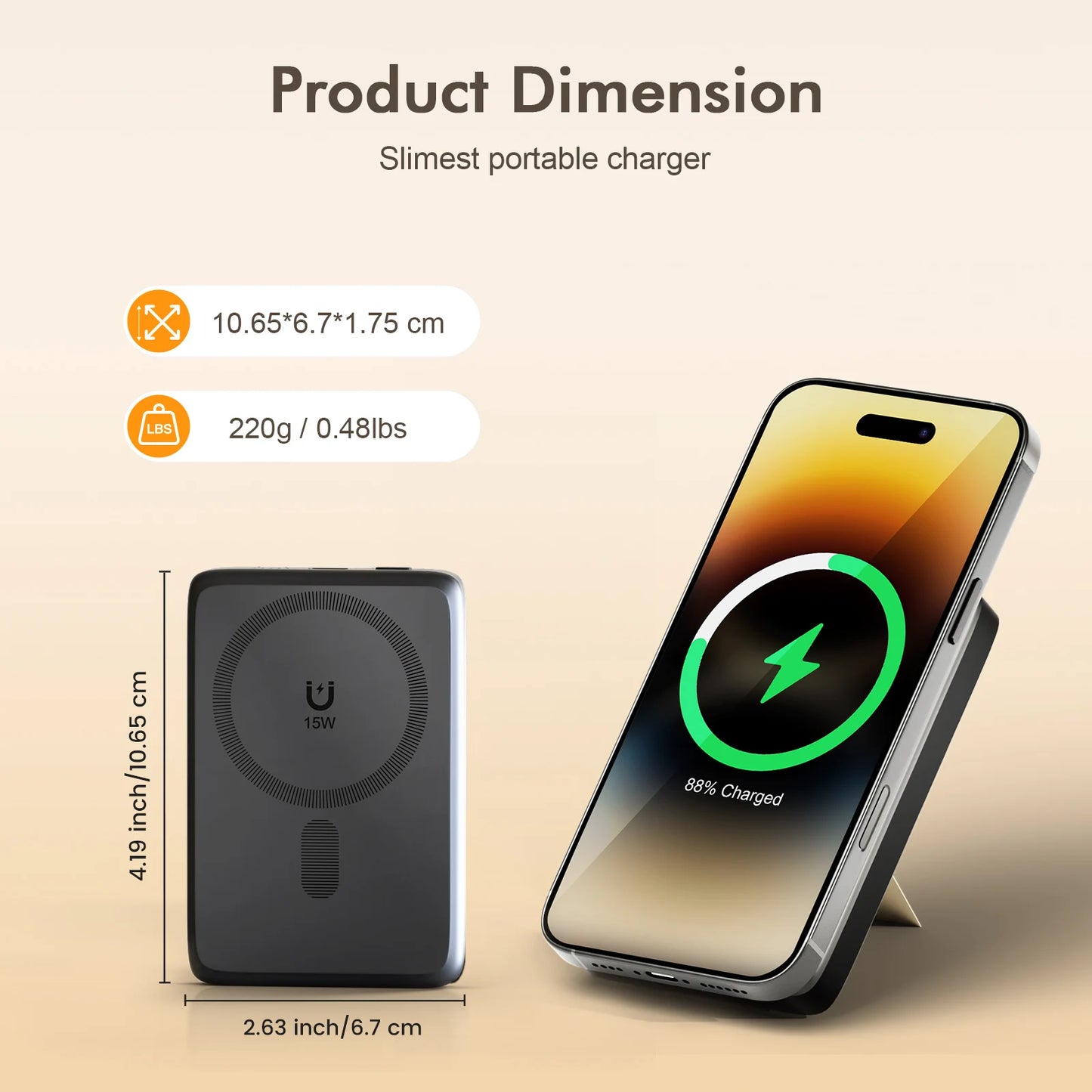 10000W Magnetic Power Bank Wireless Charger Portable Super Fast Charging 22.5W with USB C Cable For iPhone 16/15/14/13/12 Series