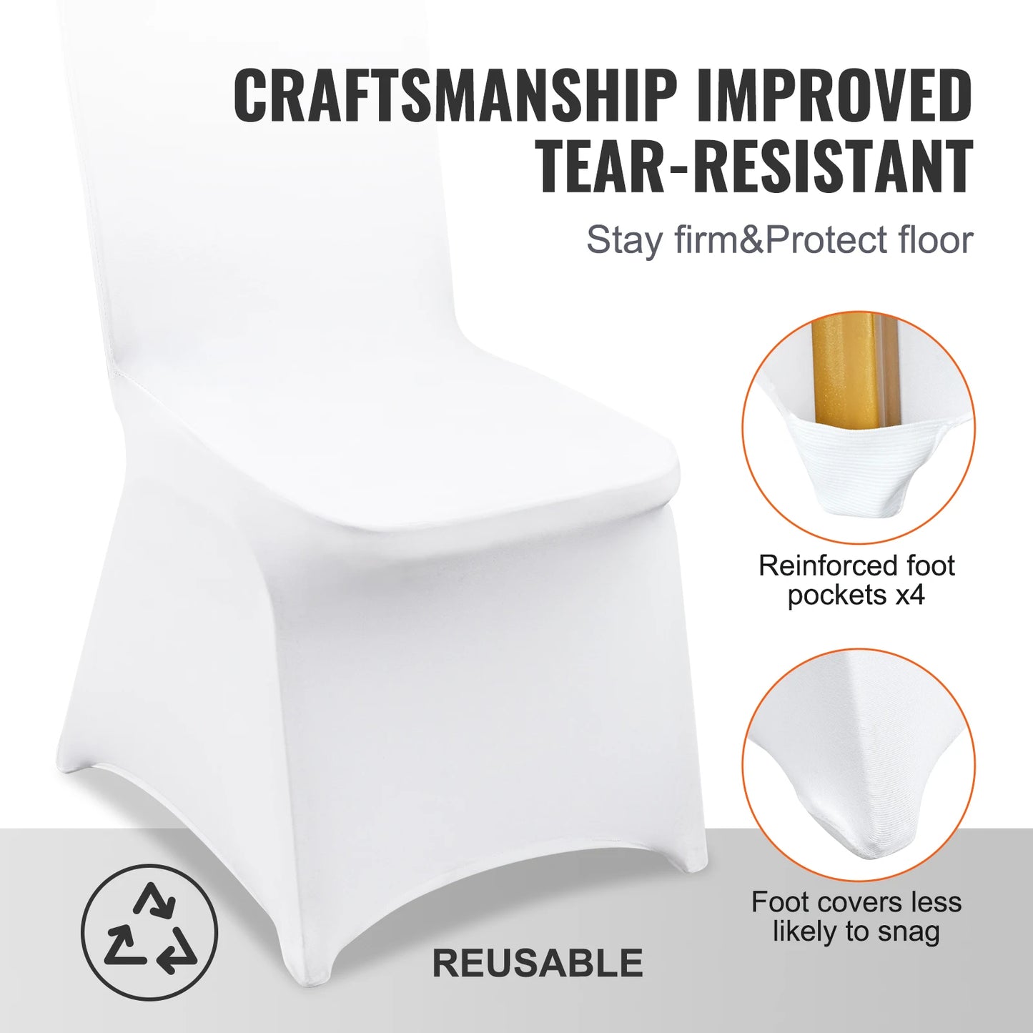SucceBuy 12/30pcs Spandex Wedding Chair Seat Cover Washable Protective Slipcovers Wedding Holiday Banquet Universal Chair Cover
