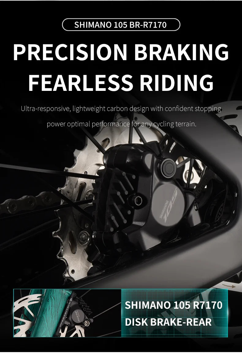 SAVA NEW Blade SLR7 C60 Carbon Fiber Road Bike, 700C Adult DI2 Bike, with SHIMANO 105 Di2 R7170 Components, Full Carbon Racing