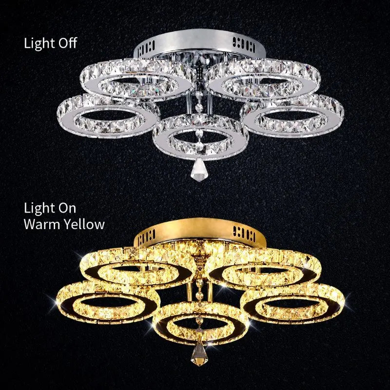 Modern Crystal Ceiling Chandelier Lamp for Living Room Pendant Light Home Art Decora Lustre Ceiling Luminaire For Dining Bedroom
