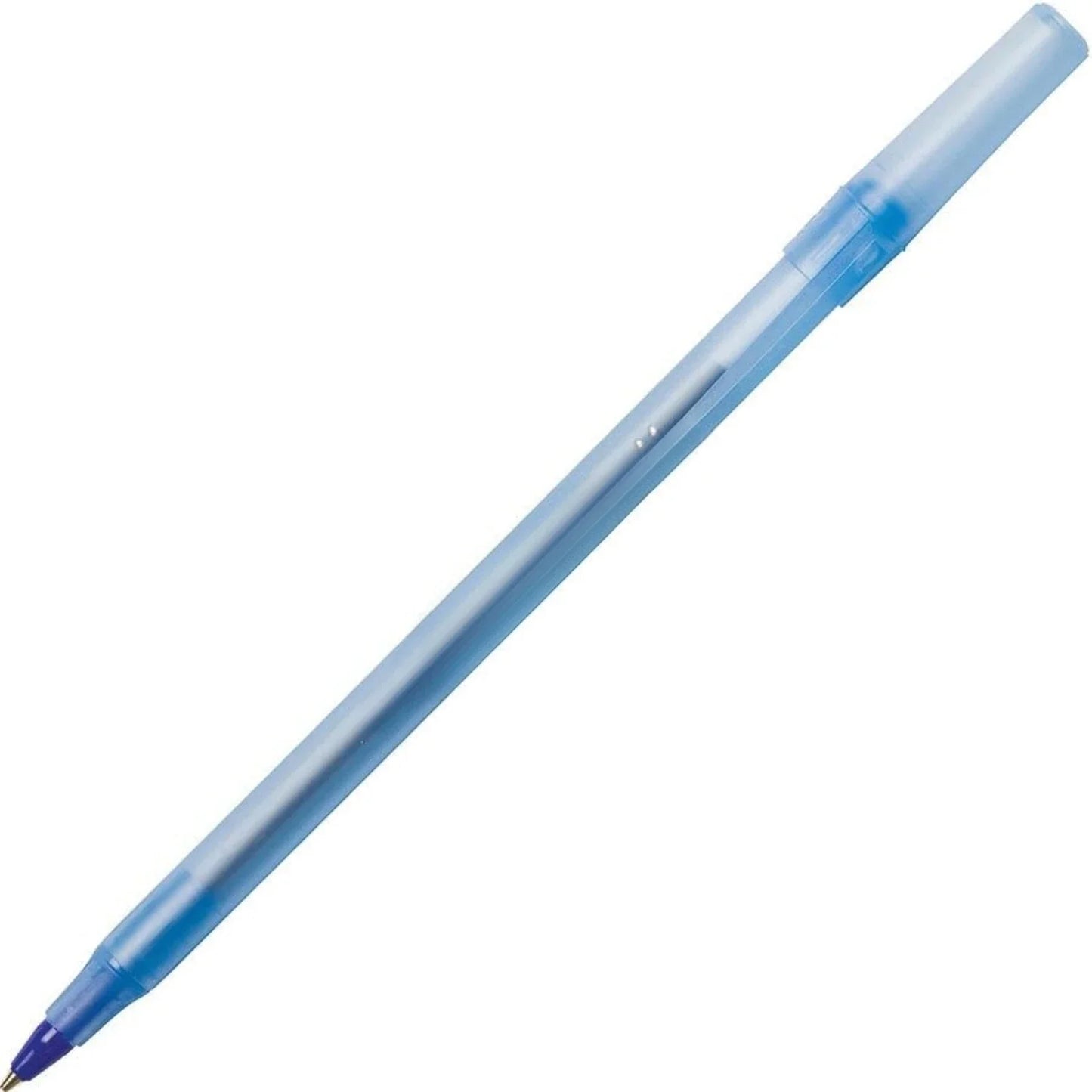 Round Stic Xtra Life Ballpoint Pens, Medium Point (1.0mm), Blue, Flexible Round Barrel For Writing Comfort, 60-Count