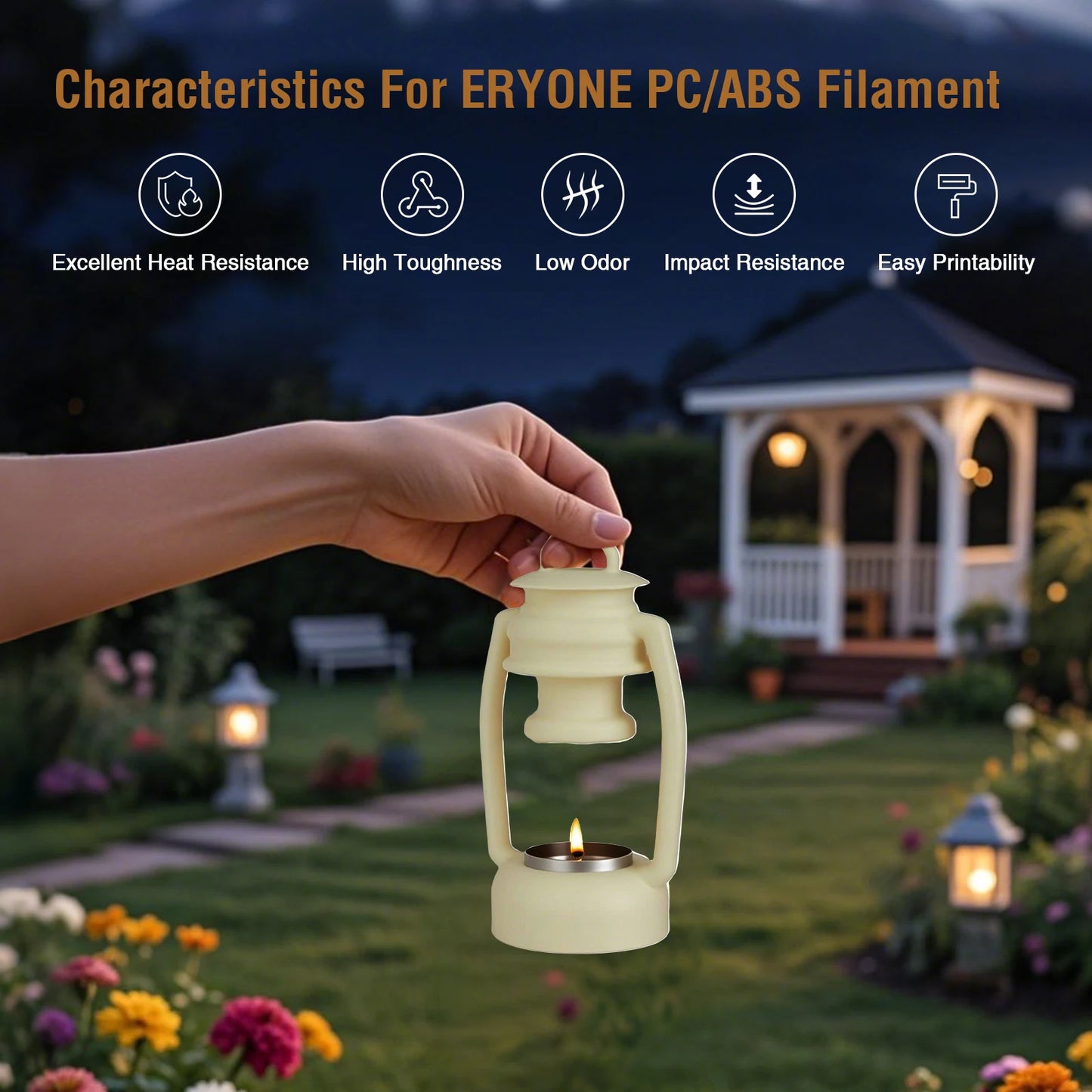 ERYONE 1KG Alloy Material PC/ABS Filament 1.75mm +/-0.03mm for 3D Printer, 3D Printing Filament