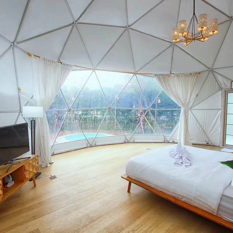 6-8 Person Outdoor Party Dome Tent Large Restaurant Dome Tent Strong Wind Resistance Glamping Dome  Hotel Luxury Geodesic Domos