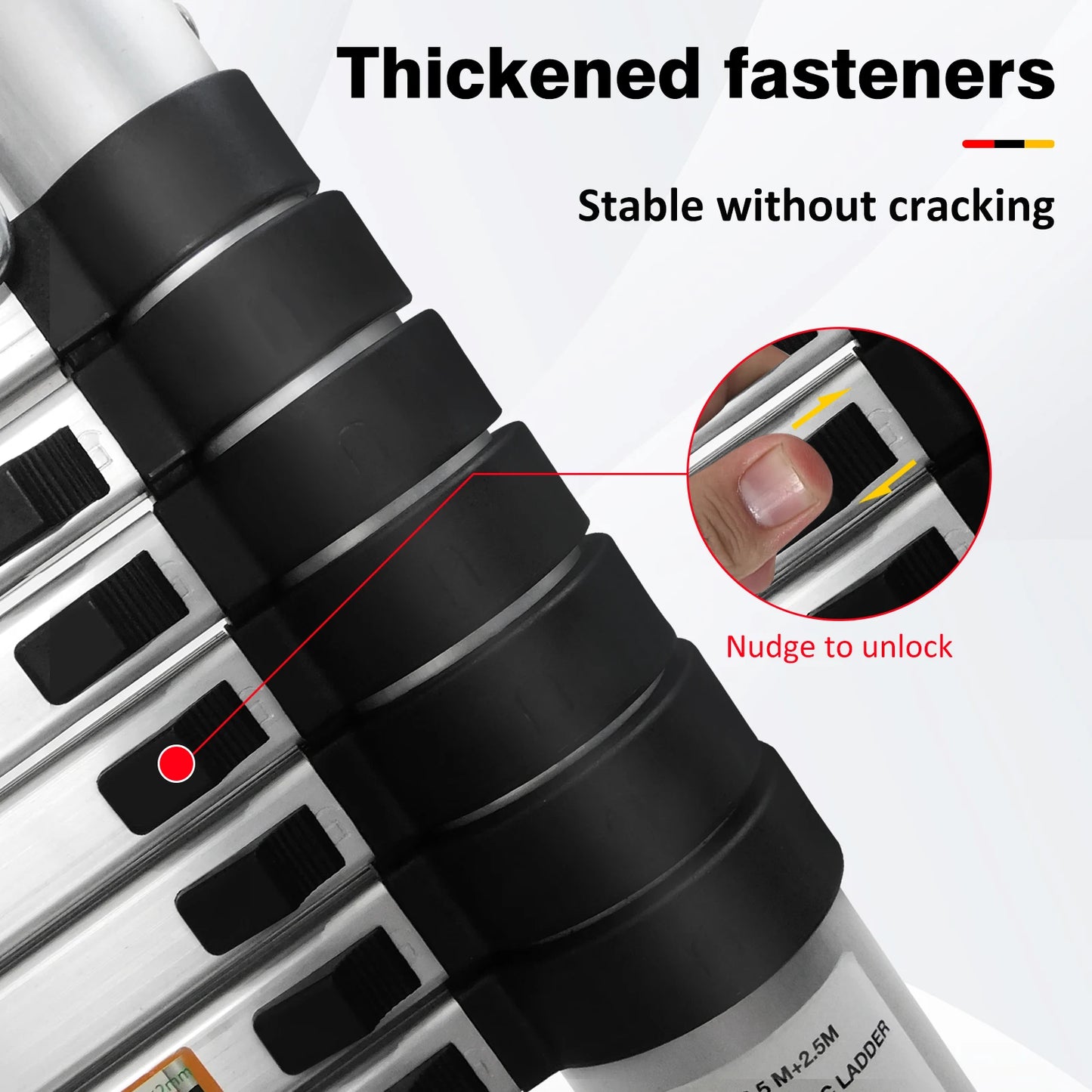 3.8M/5M Portable Folding Ladder ,Household  Telescopic A-Frame & Vertical Ladder , Aluminum & Stainless Steel, No Slip,150kg