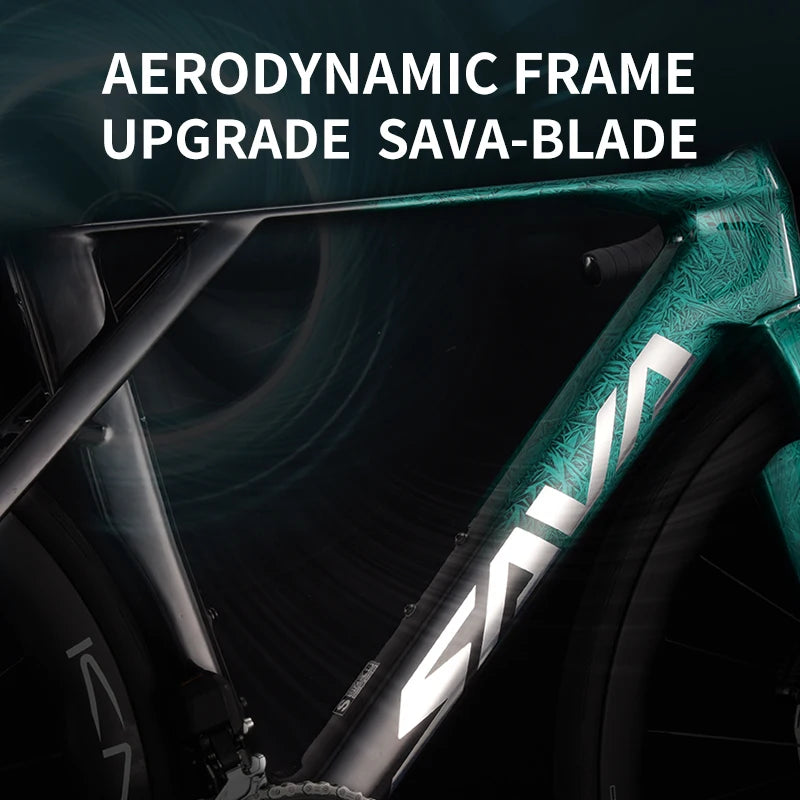 SAVA NEW Blade SLR7 C60 Carbon Fiber Road Bike, 700C Adult DI2 Bike, with SHIMANO 105 Di2 R7170 Components, Full Carbon Racing