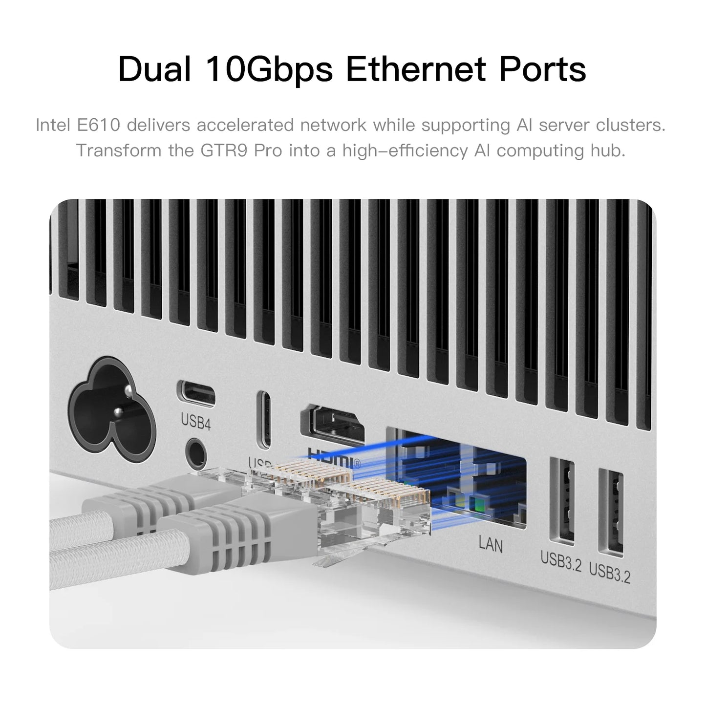 Beelink GTR9 Pro AMD Ryzen AI MAX+ 395 AI Mini PC Windows 11 LPDDR5 128GB 2TB Wifi7 BT5.4 8K Fingerprint Desktop Gamer PC