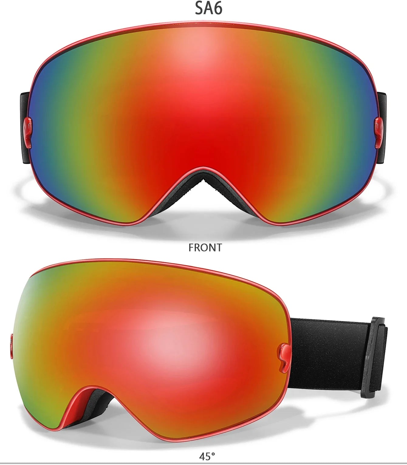 Winter Outdoor SKI Goggles Men And Women Teen, Free Optical Frame and Bag, UV400 Anti-Fog Snowboard Eyewear, Charistmas Gifts