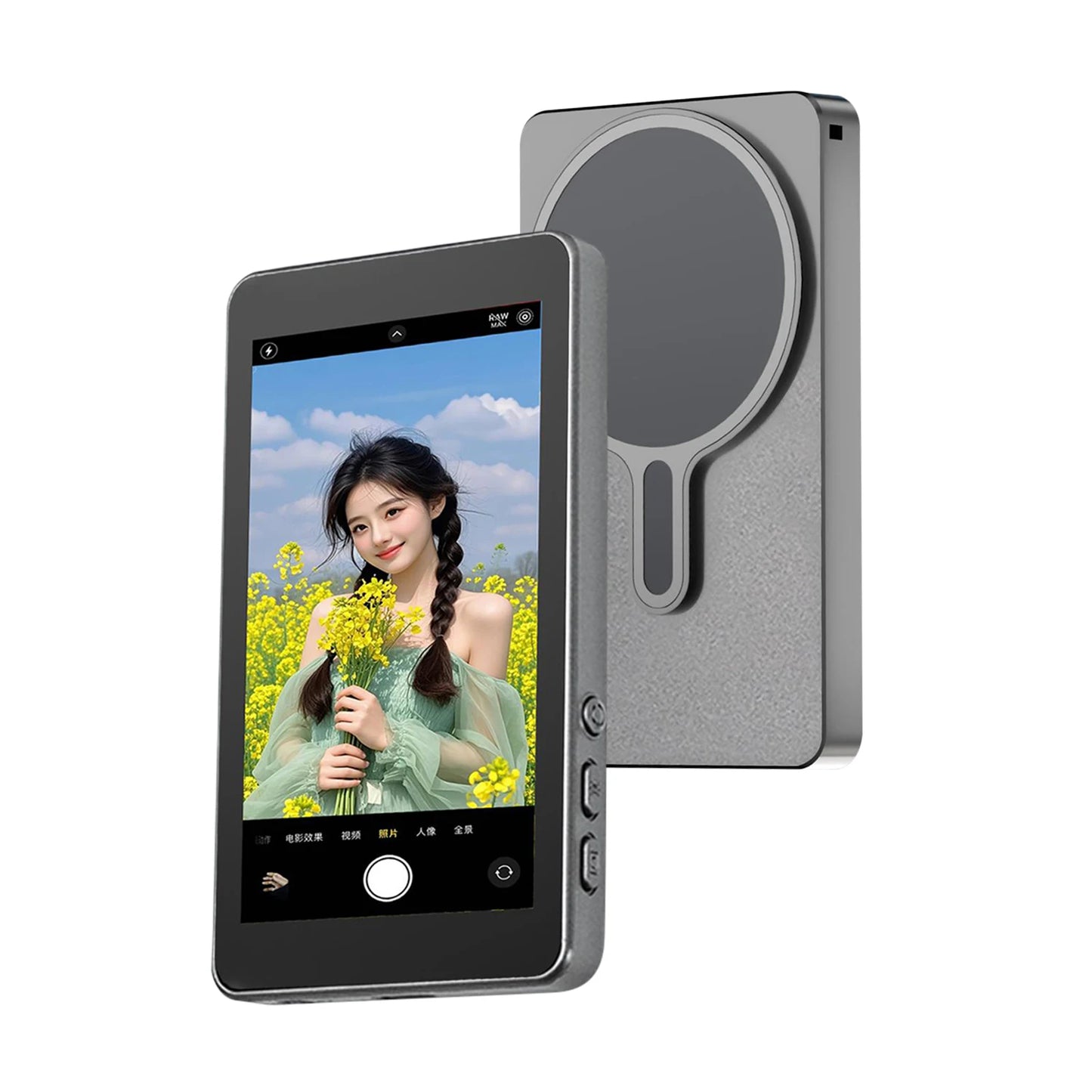 Smartphone Magnetic Monitor Screen Projector Phone Rear Camera Vlog Selfie for Live Stream Video Recording for Android iPhone