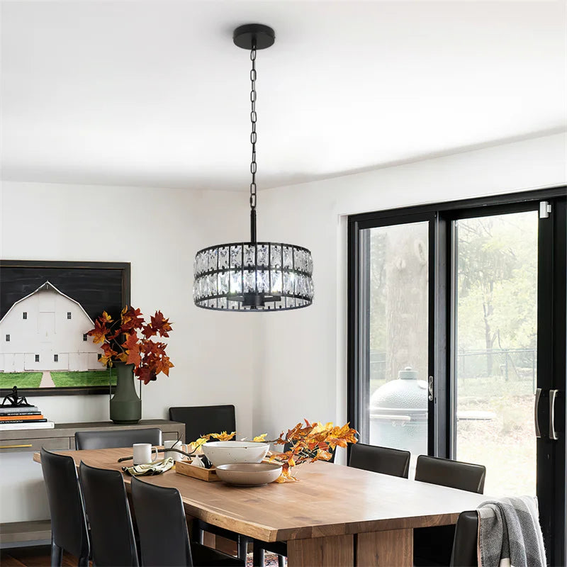 K9 Crystal Dining Table Pendant Lamp Bedroom Hanging Lamp Retro Luxury Style Suitable For Kitchen Plafon Ceiling Chandelier