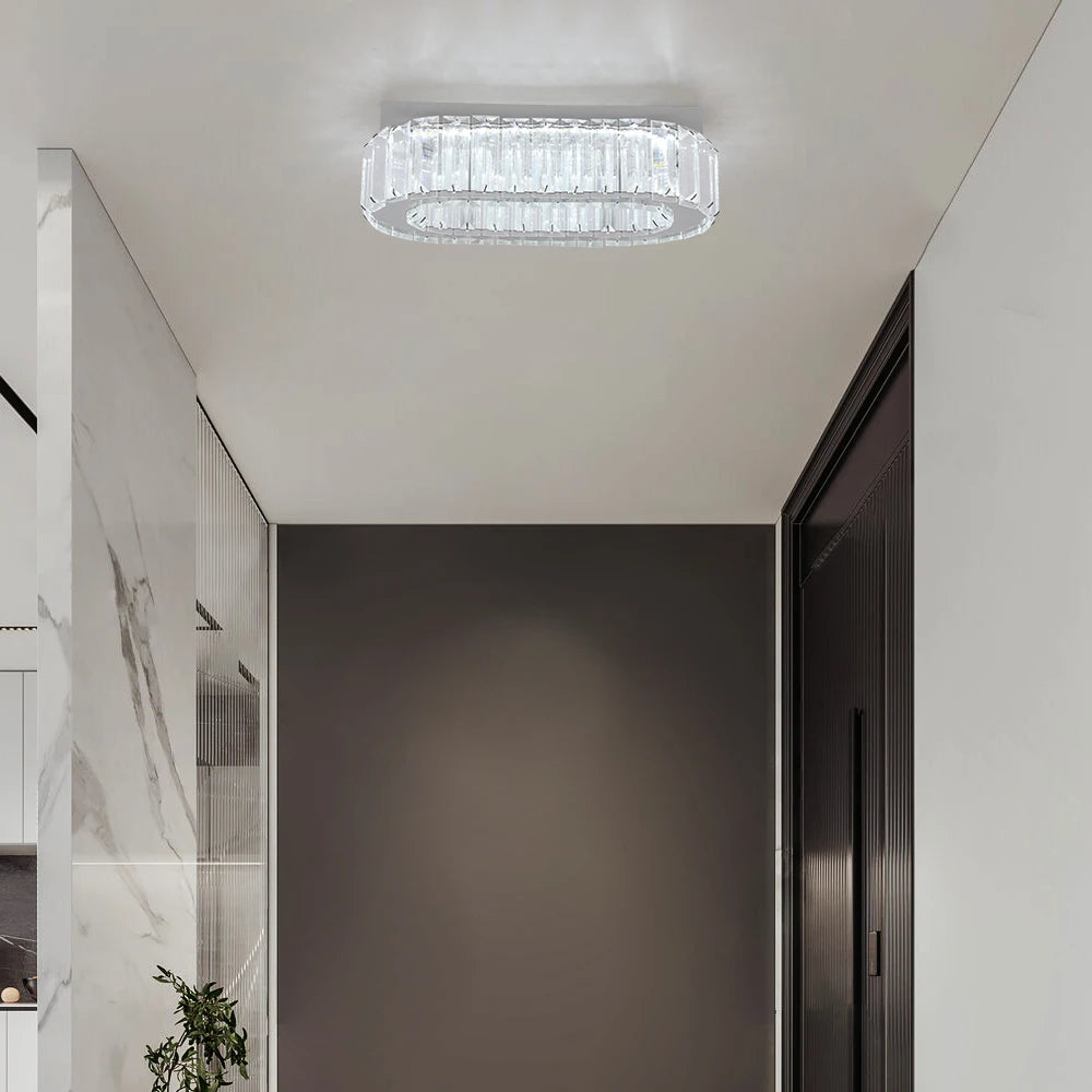 Modern Pendant Light Luxury Crystal Oval Design Led Chandelier Ceiling Lamp Nordic Hanging Fixture Living Bedroom Hotel Lustres