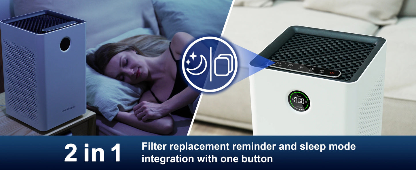 Jafända Air Purifiers for Home Large Room, Smart WiFi and Alexa Control, True HEPA Filter Air Cleaner with Activated Carbon
