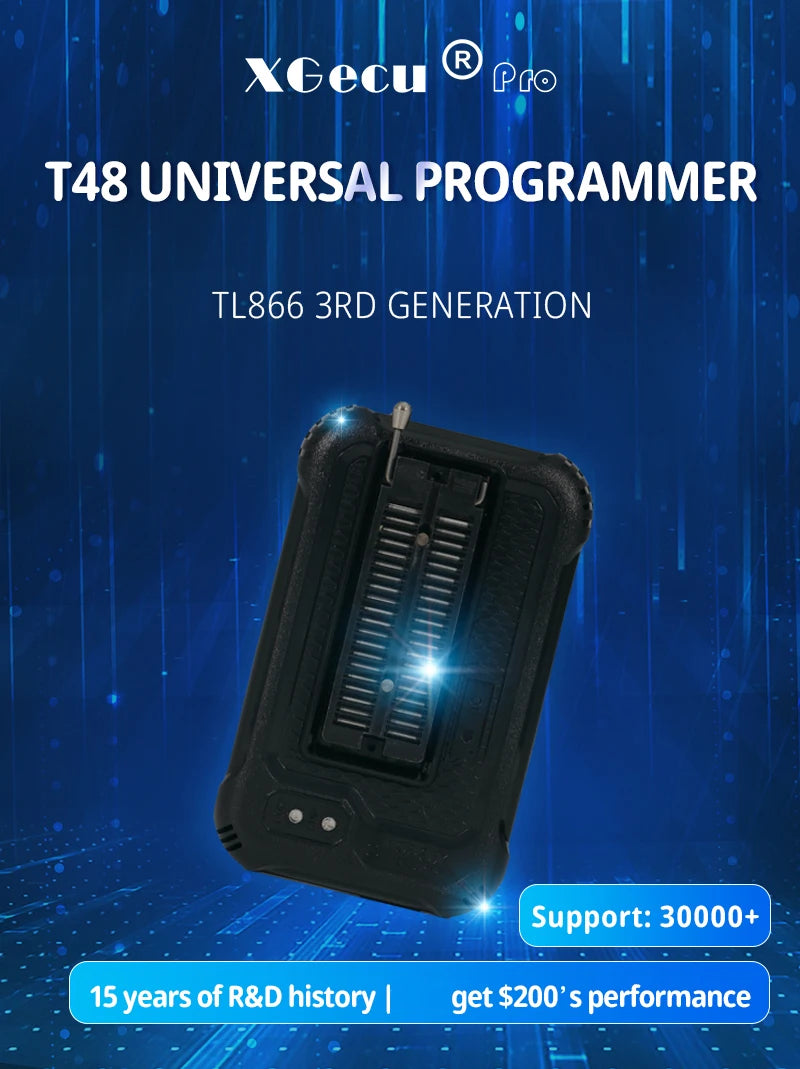 XGecu NEW T48 (TL866-3G) Programmer Support 34000+ ICs for SPI/Nor/NAND Flash/EMMC BGA/TSOP/SOP/PLCC + 14 parts