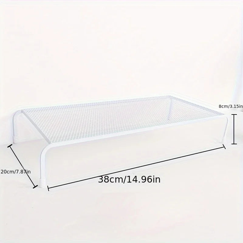 1pc Monitor Stand - Desk Organizer | Space-Saving Shelves for Laptop/Office Tools, Fits Home/Office,Design in White