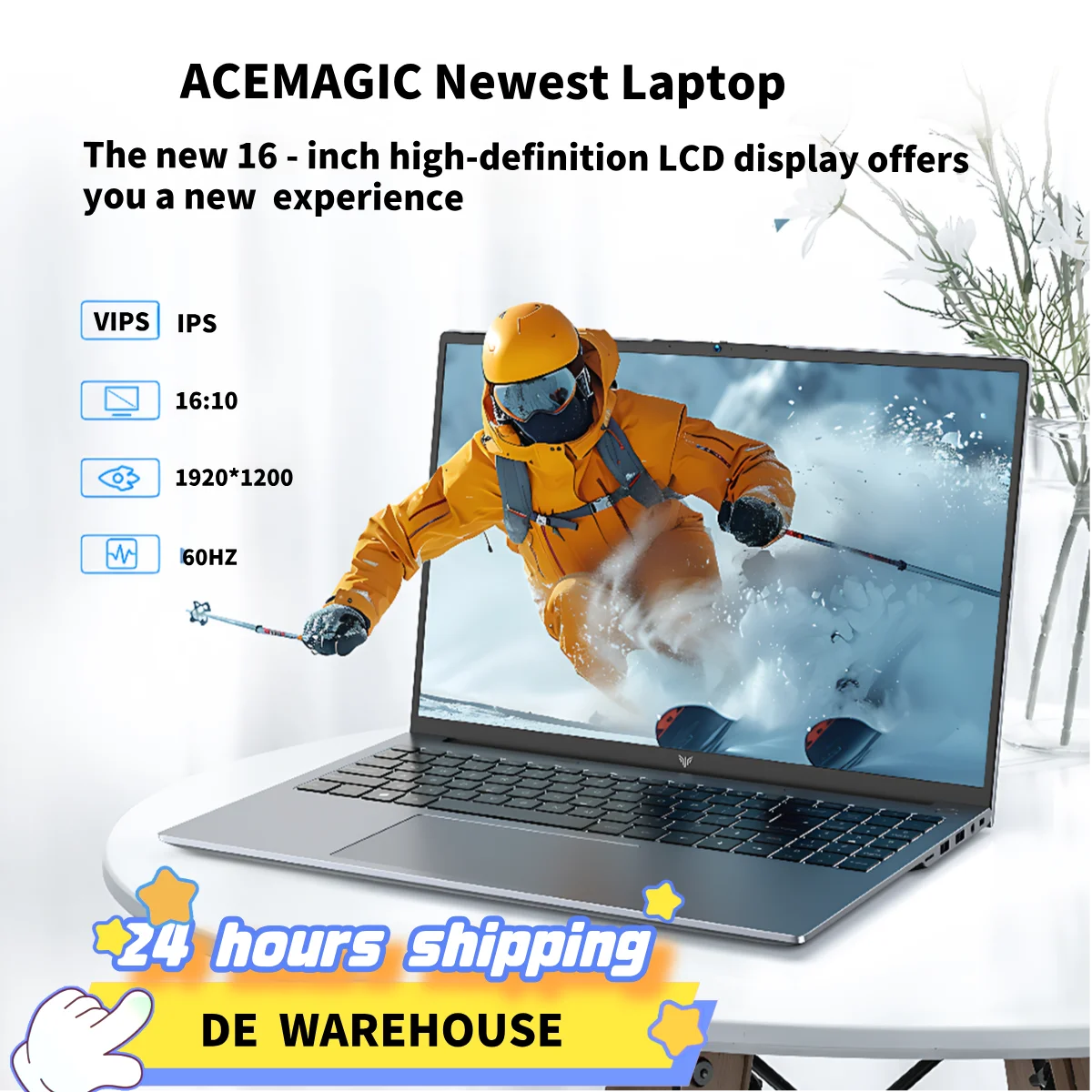 ACEMAGIC Ryzen 7 H255 Gaming Laptop 16GB DDR5 RAM 512GB PCIe SSD Upgradable 16" FHD Display 85% Screen Ratio, Expandable Storage