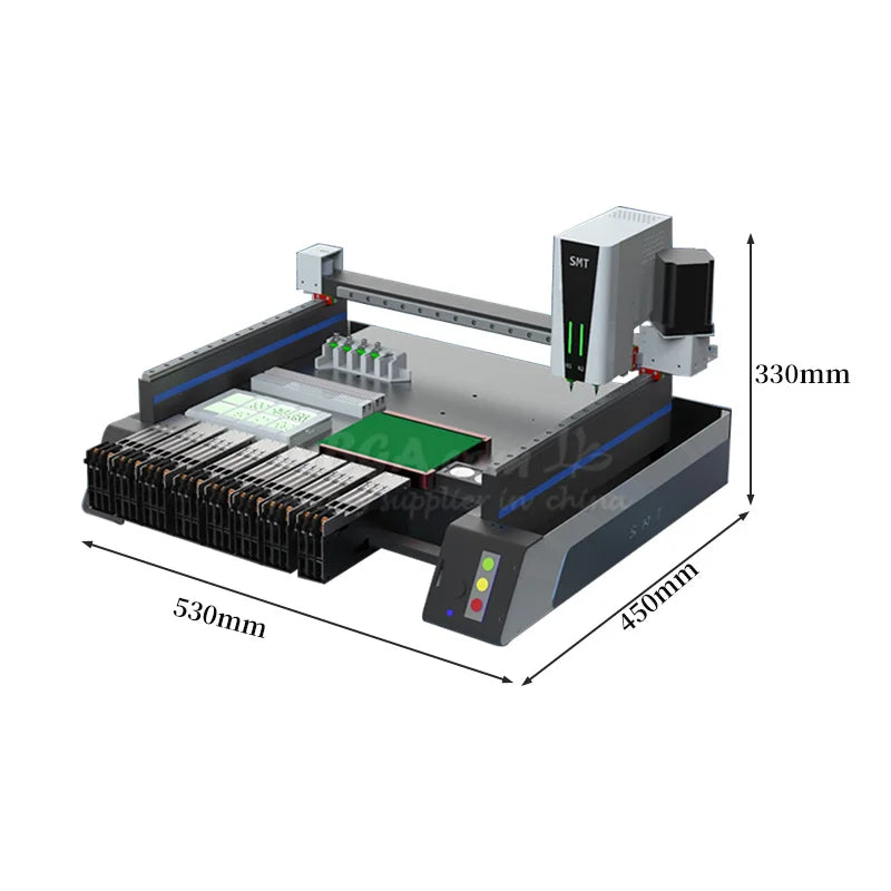 K1 PRO Automatic SMT Pick Place Machine Chip Mounter LED SMD Dual Heads Triple Vision Camera System High Speed Nozzles