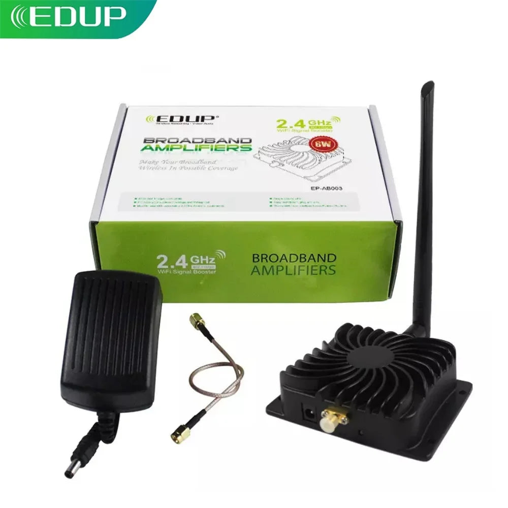 EDUP AB003 2.4GHz 8W WiFi Signal Booster WIFI Repeater Powerful WiFi Range Extender Wireless Antenna Adapter 802.11b/g/n