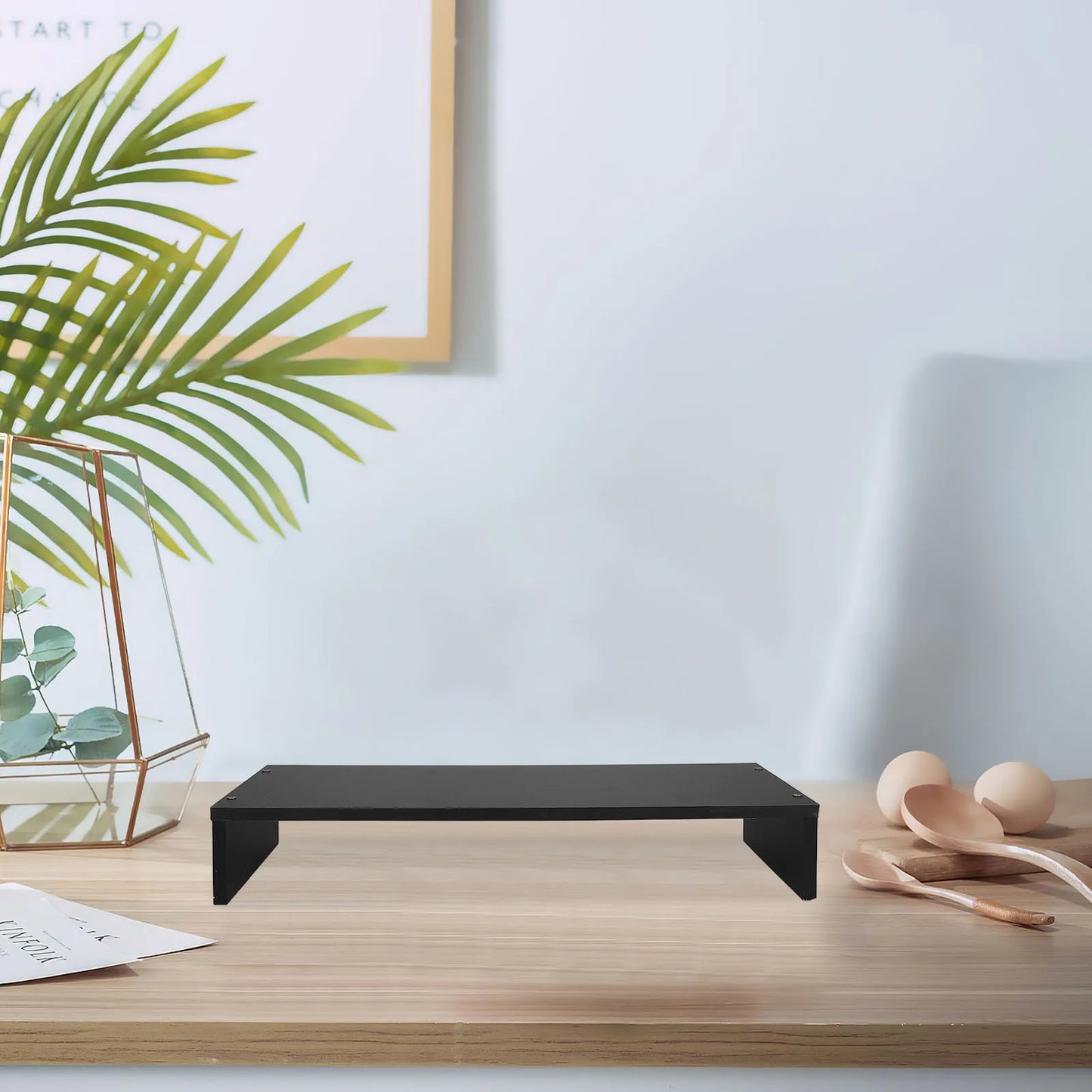 Computer Heightening Stand 15Cm Monitor Riser For Laptop Printer Desk Organizer Wooden Shelf Anti-Slip Desktop Storage