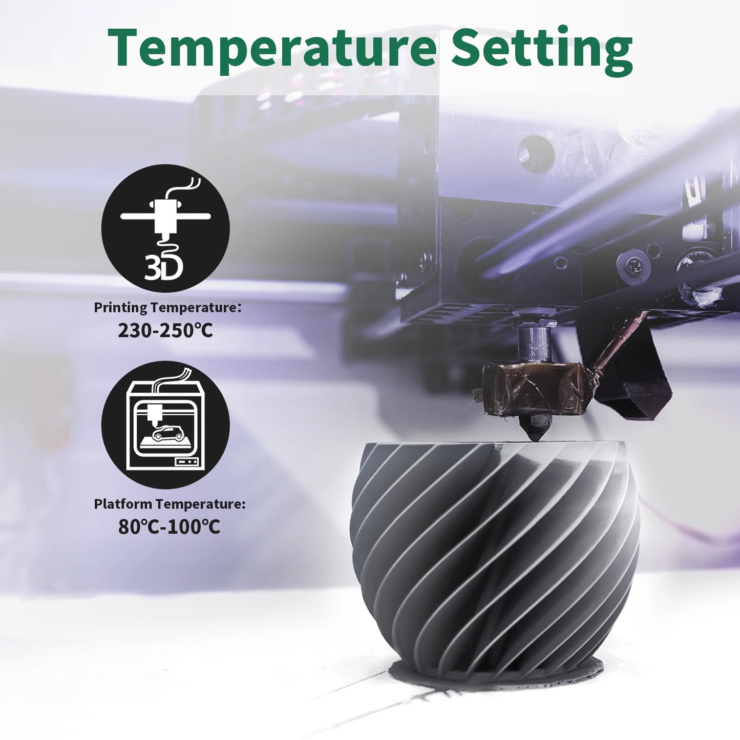 Geeetech  ABS+ 3D Filament 1.75mm 1KG plastic, 3D Printer Material, Tangle-Free, Non-Toxic, Vacuum Packaging