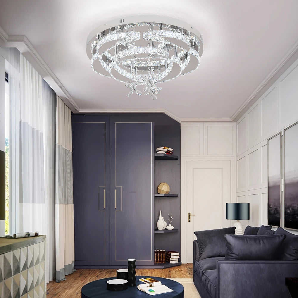 VETRULUS Luxury K9 Crystal Chandelier Modern Ceiling Lamp Led Living Dining Room Decor Pendant Light Dimmable Lustre Home