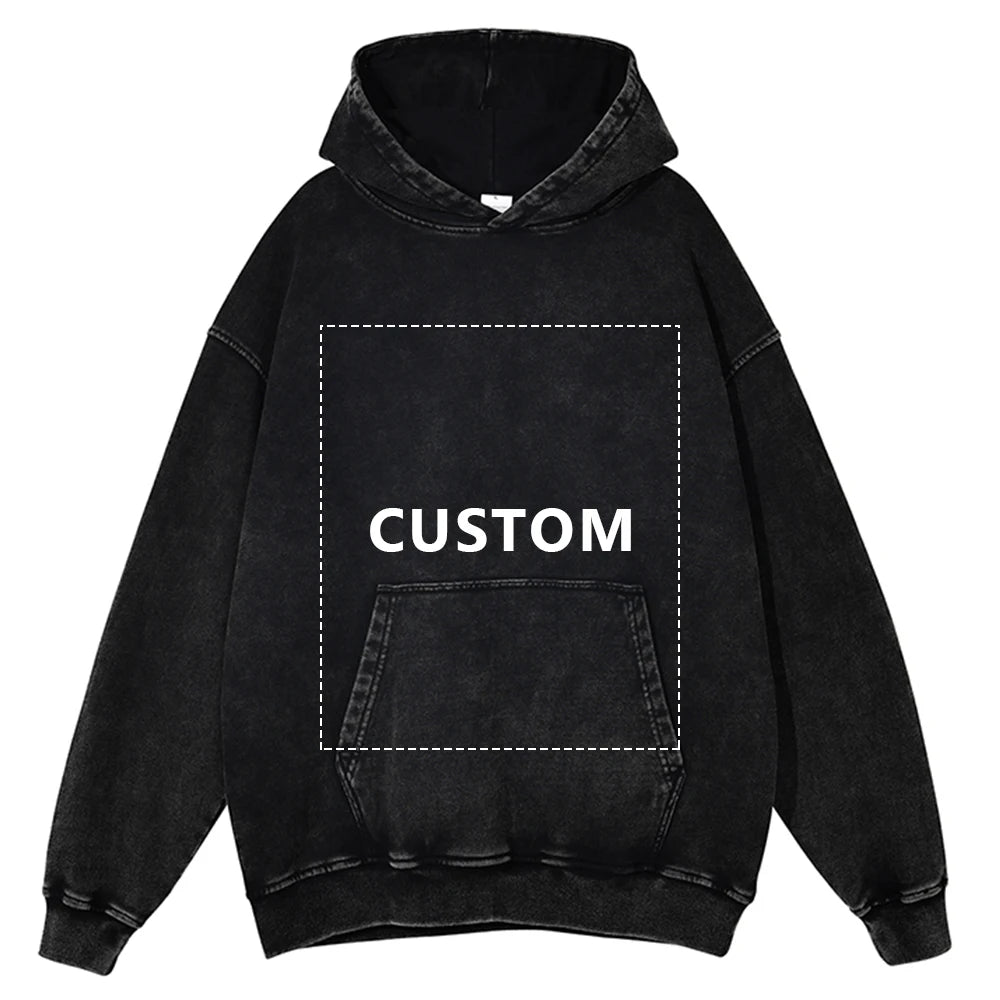 VIPReAlr2025 Winter Hoodie Retro Harajuku Fashion Washed Cotton 380GSM Pullover Sweatshirt Y2K RE Alr