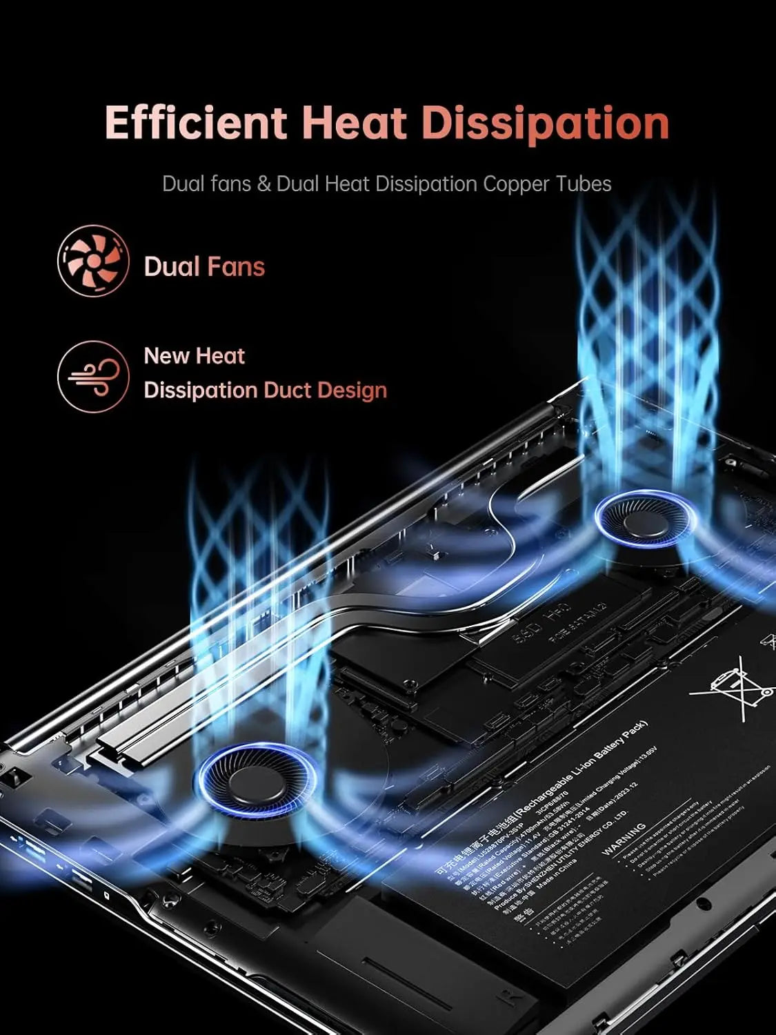 KAMRUI Gaming Laptop 16inch AMD Ryzen 9 6900HX 16GB LPDDR5 512GB M.2 NVMe PCIe3.0 SSD Radeon 680M Win11PRO WiFi6 Backlit KB Book
