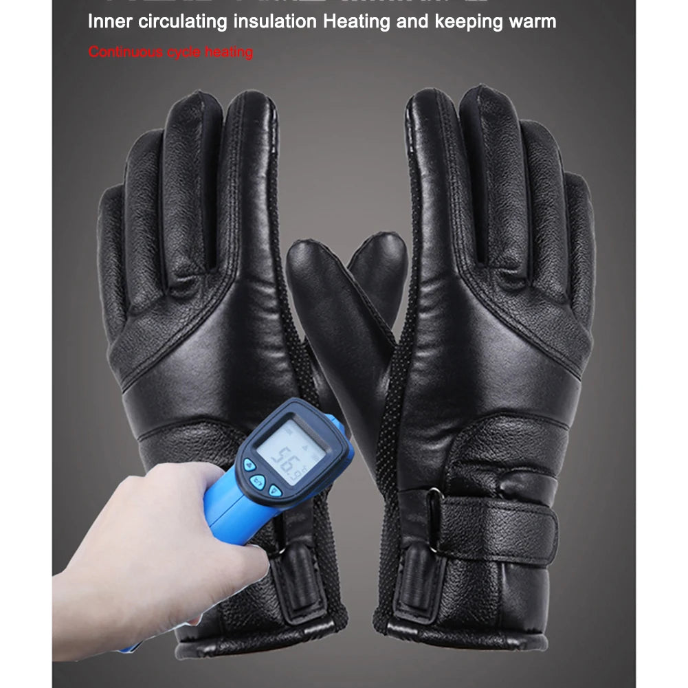 Electric Heating Gloves Men Women Heated Gloves Winter Skiing Snowboarding Can Touch Screen Snow Gloves (Excluding battery)