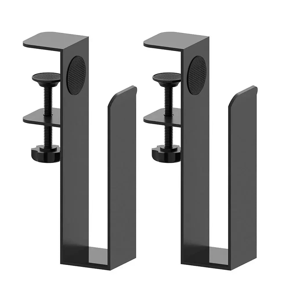 Desk Side Storage No Drill Laptop Desk Mount Clamp on Shelf Hangable Desk Organizer Laptop Holder for Home Office Files
