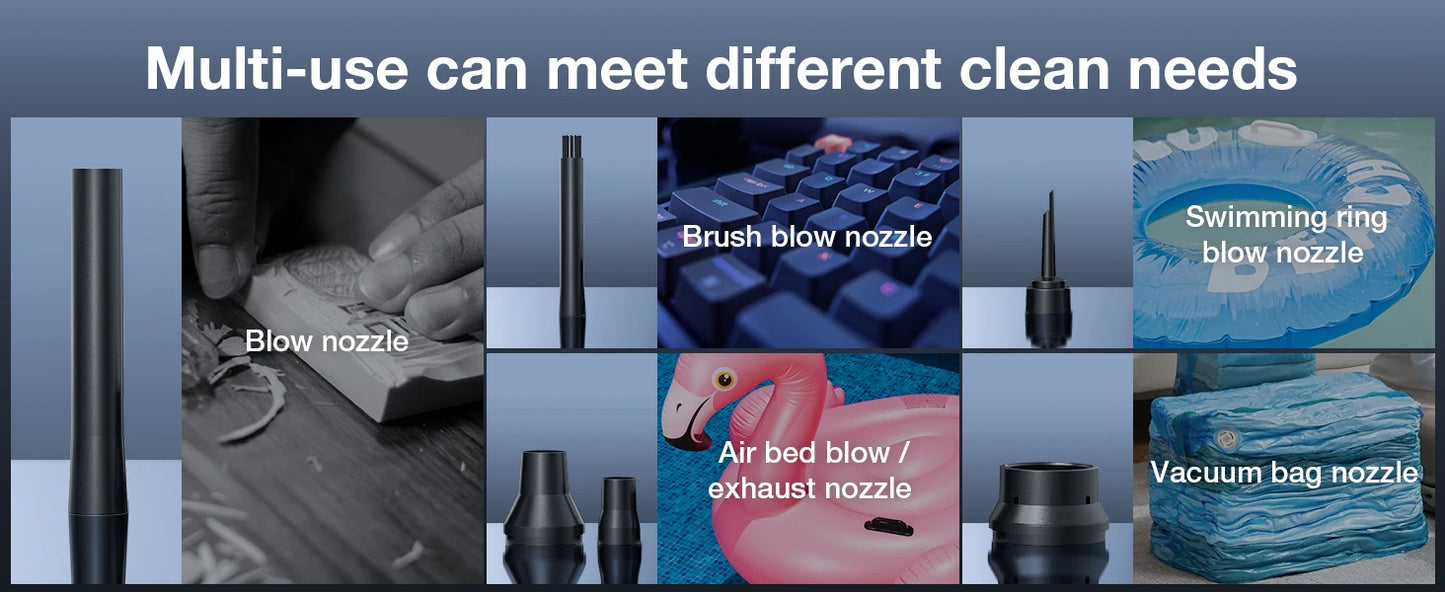 MECO ME CA1 Compressed Air Duster for Computers Protable Cordless Air Blower Computer Cleaning with LED Light for PC Keyboard