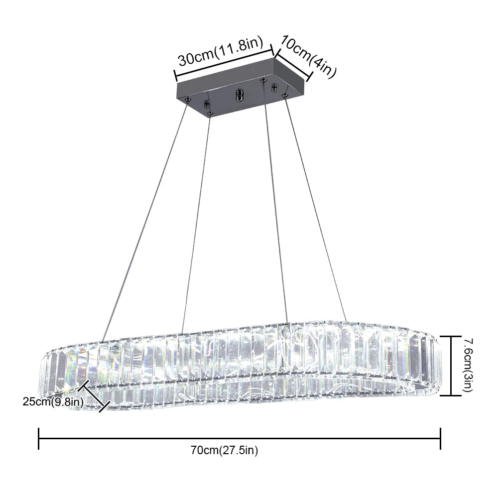 Modern Pendant Light Luxury Crystal Oval Design Led Chandelier Ceiling Lamp Nordic Hanging Fixture Living Bedroom Hotel Lustres
