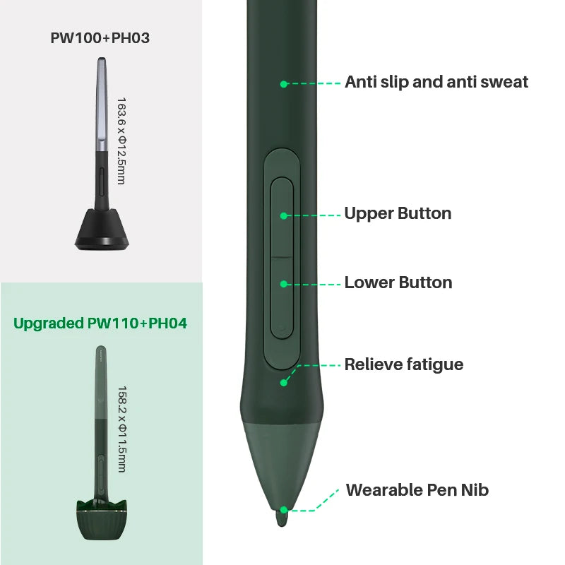 8.7x5 Inch Graphics Tablet Huion Inspiroy 2 M H951P Digital Tablet PenTech3.0 PW110 Battery-free Stylus with Scroller Group Keys