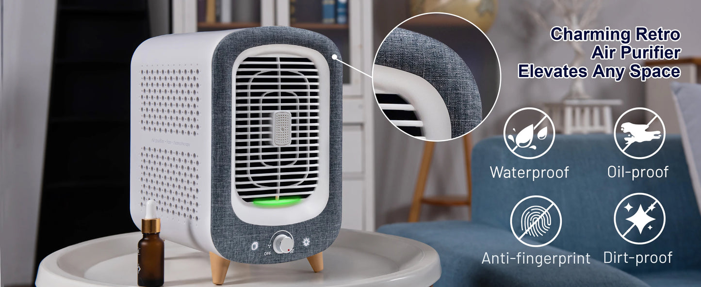 Jafanda Air Purifier for Home Bedroom 780sq ft, HEPA &Activated Carbon, Air Cleaner with Fragrance Sponge & Nightlight for Smoke