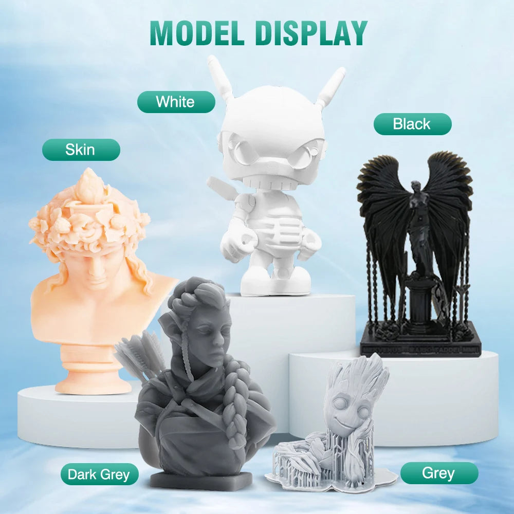 SUNLU 5KG Water Washable 3D Printer Resin 395-405nm 1kg 3D Resin Fast Curing 3D Resin for 2K 4K 8K LCD DLP SLA Resin 3D Printer