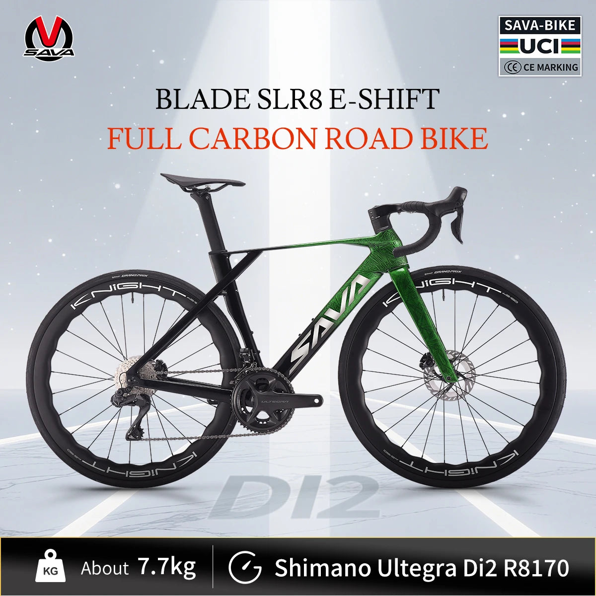 SAVA SLR8 Full Carbon Fiber E-Shift Road Bike with SHIMAN0 ULTEGRA 8170 Di2 Kit Cyclocross Road Bike Racer