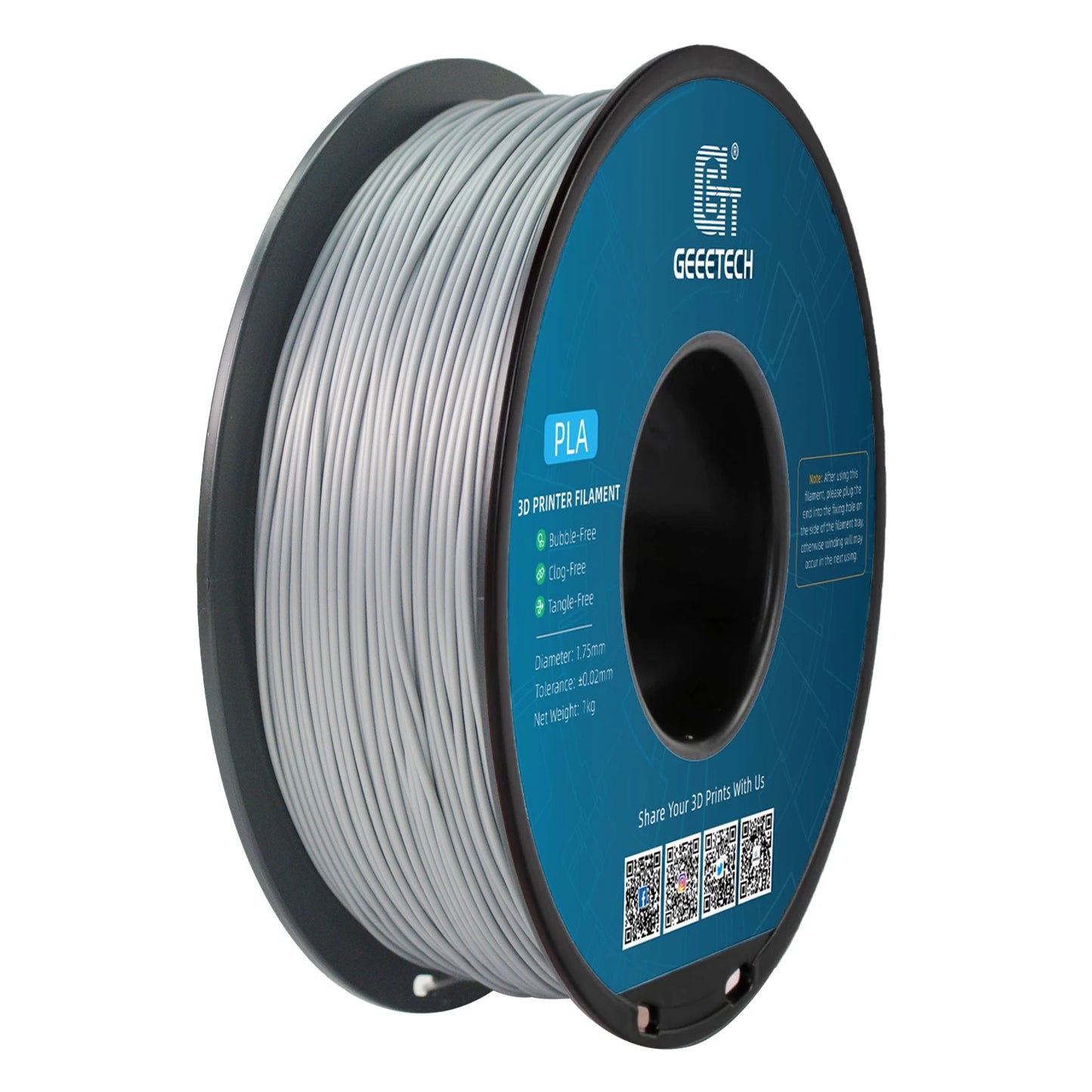 Geeetech Standard PLA Filament 1kg 1.75mm 3D Printer Plastic Material, Accuracy 0.03mm,Fit Most FDM Printer