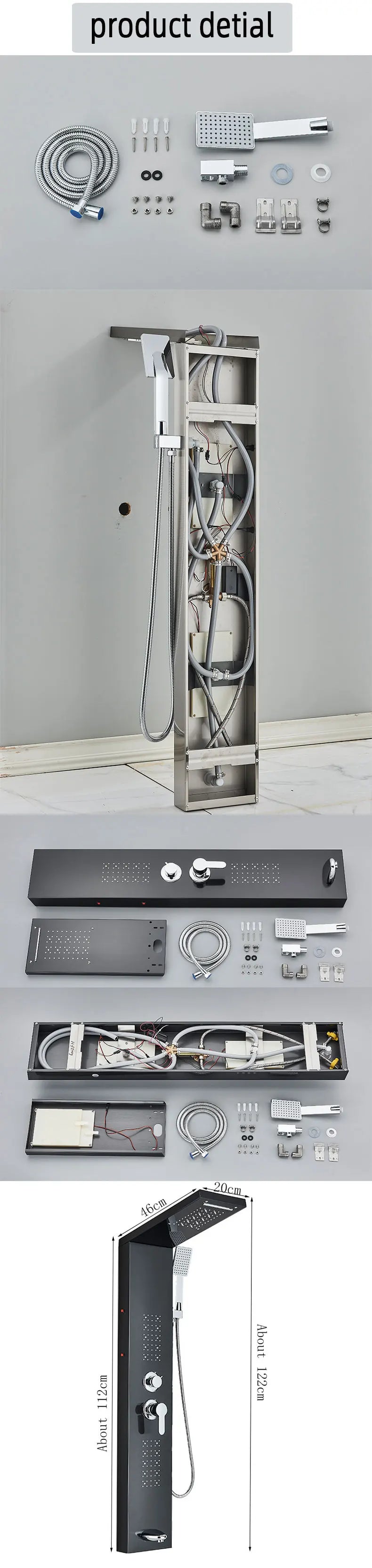 ULGKSD Bathroom Shower Panel LED Light Bathroom Faucet Hot&Cold Rainfall Mixer Tap Modern Bathroom Faucet Shower Column For Bath