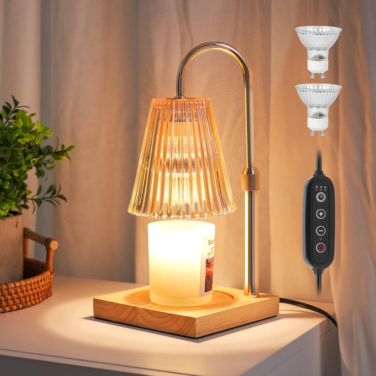 Candle Heating Lamp With Adjustable Height Electric Candle Heating Light with Timer Suitable For Scented Large Cans Of Candles