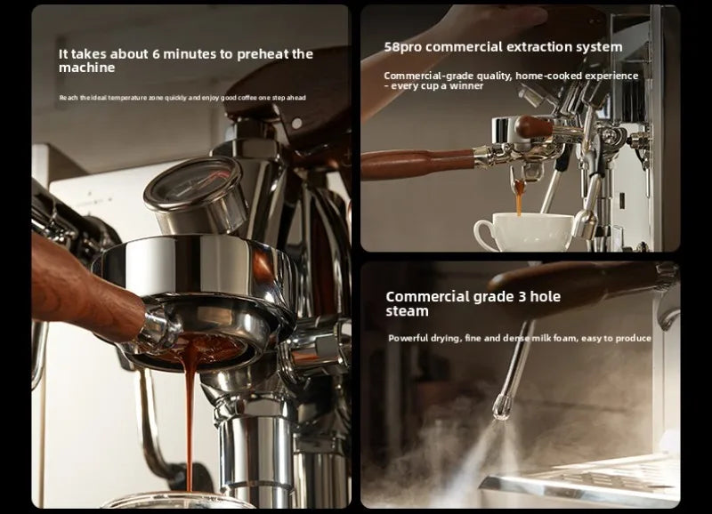 Semi-Automatic Coffee Maker,3035A/B/C Concentration E61 Brewing Head, Semi-automatic Dual Boiler 15 Bar Vibration Pump