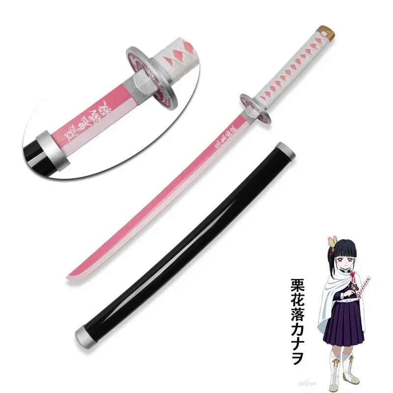 Anime Bamboo Katana 80cm /31.5in  Wooden Sword Cosplay  Props Giyuu Blue Tanjirou Kyoujurou Party Gift
