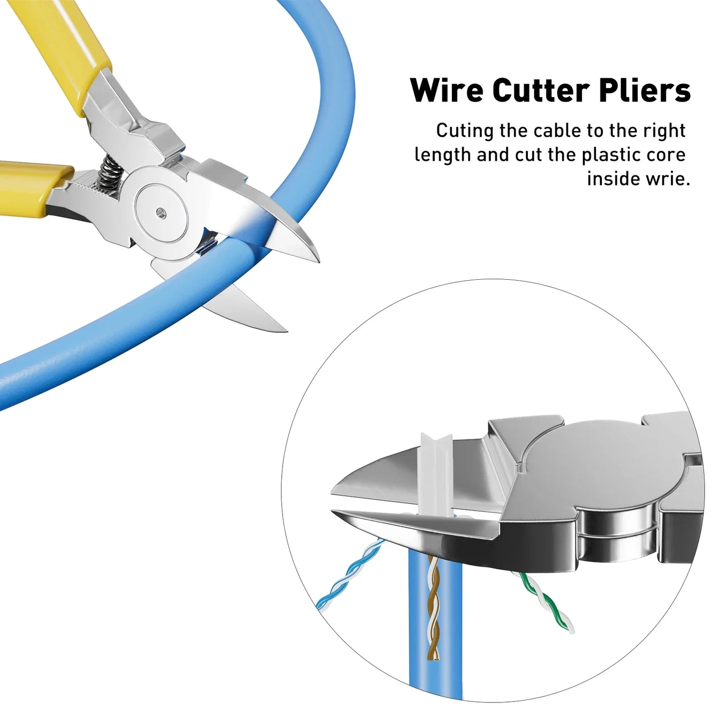ZoeRax RJ45 CAT6 CAT5E Crimp Tool Kit,Crimp tool,Cable Tester,Wire Cutter and Stripper,Blade,50PCS Connectors and Boots