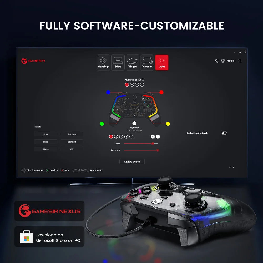 GameSir Kaleid Xbox Gaming Controller Wired Gamepad for Xbox Series X, Xbox Series S, Xbox One, Hall Effect Joystick