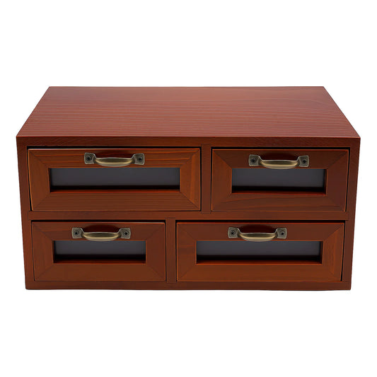 Retro Desk Organizer With Drawers, Wooden Desktop Storage Cabinet, Storage Box For Craftsmen To Organize Sewing Pins, Buttons