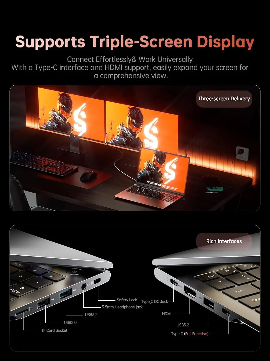 16" Laptop FHD Long Battery Life  AMD Ryzen 7 H255 Up to 4.9GHz Fast 16GB DDR5 512GB SSD Upgradable Win11 Pro for Gaming Busines