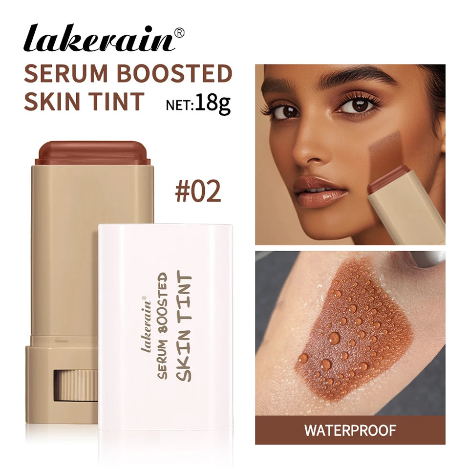 Skin Tint Foundation Stick Eraser Concealer Foundation Stick Serum Boosted Smooth Plumper Hight Coverage Travel Bronze Foundatio