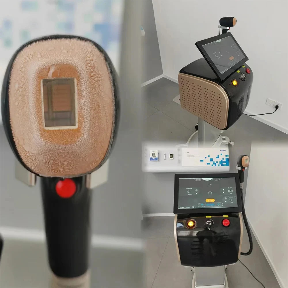 Professional Diode Ice Titanium Laser Hair Removal Machine Portable 808 755 1064 Alexandrite Device 3 Waveleng Permanent Removal