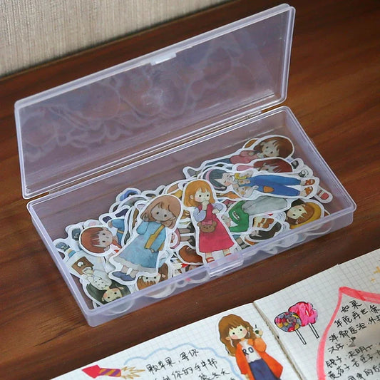 Large-Size Clear Plastic Desk Organizer: Transparent Storage Box with Sorting Function for Student Stationery